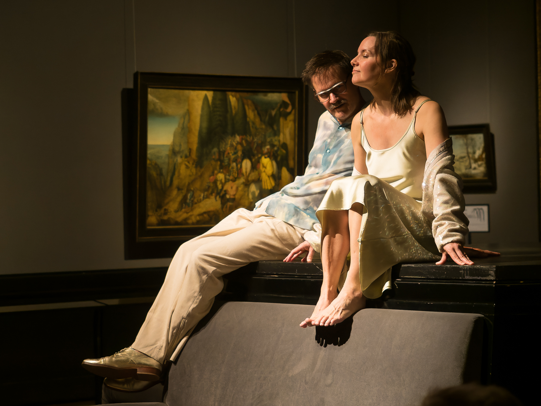 The philosopher Franz Schuh's monologue "In der Falle" (trapped) on the painting "Winter Landscape with Bird-Trap“ after Pieter Bruegel the Elder, performed by Katrin Grumeth and David Oberkogler
at the art museum